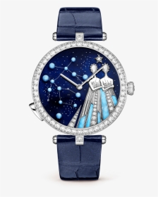 Lady Arpels Zodiac Lumineux Gemini Watch,pearly Alligator, - Van Cleef & Arpels Watch, HD Png Download, Transparent PNG