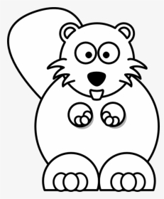 Beaver Black White Line 555px - Beaver Clipart Free Black And White, HD Png Download, Transparent PNG