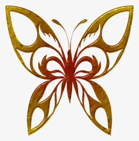 Butterfly, Abstract, Gold Embossed, Beautiful, Png - Butterfly Silhouette Svg Png, Transparent Png, Transparent PNG