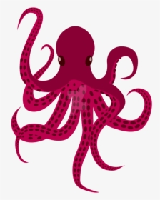 Vector Tentacles Red - Silhouette Octopus Clipart, HD Png Download, Transparent PNG