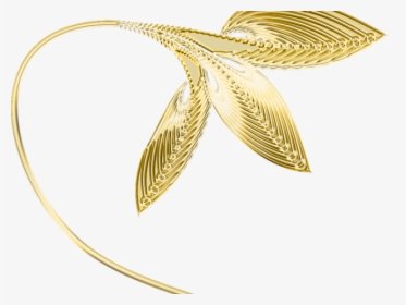 Decorative Line Gold Clipart Png - Gold Leaf Decoration Transparent, Png Download, Transparent PNG