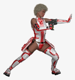 Fighting, Warrior, Woman, Sci-fi, Action, Hero, Pose - Sci Fi Warrior Pose, HD Png Download, Transparent PNG