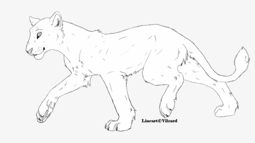 Lioness Lineart By Vilzard-d40phkt - Free Big Cat Lineart, HD Png Download, Transparent PNG
