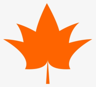 Maple Leaf One Color Flat Clip Arts - Maple Leaf Clipart Orange, HD Png Download, Transparent PNG