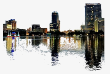 #city #town #buildings #water #background - Reflection, HD Png Download, Transparent PNG