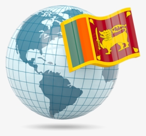 Globe With Flag - Emblem Of Sri Lanka, HD Png Download, Transparent PNG