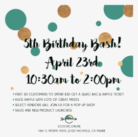 5th Birthday Bash - Graphic Design, HD Png Download, Transparent PNG