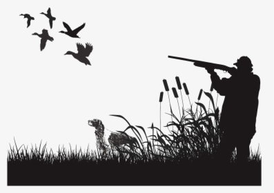 Duck Mural Waterfowl Hunting Wall Decal - Black And White Duck Hunting, HD Png Download, Transparent PNG