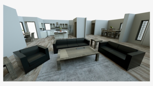 Residential Living Room Interior Perspective - Living Room, HD Png Download, Transparent PNG