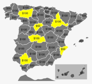 Hunter Partnership In Spain Svg Clip Arts - Gray Map Of Spain, HD Png Download, Transparent PNG