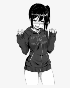 Black And White Anime Girl, HD Png Download, Transparent PNG