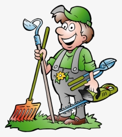 Landscaping Clipart Gardening - Man Gardener Cartoon, HD Png Download, Transparent PNG