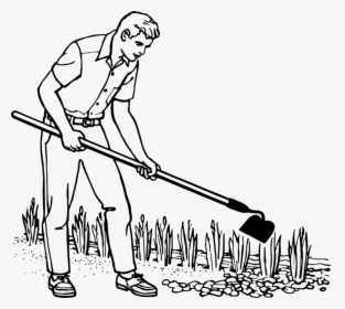 Gardening Gardener Drawing Horticulture - Man With The Hoe Drawing, HD Png Download, Transparent PNG