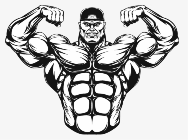 Bodybuilder Clip Art - Transparent Cartoon Muscle Man, HD Png Download, Transparent PNG
