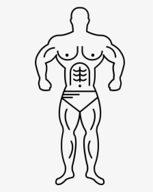 Super Muscle Man Outline - Muscle Man Drawing Easy, HD Png Download, Transparent PNG