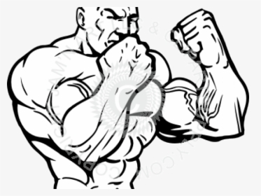Drawn Men Buff - Vector Muscle Man Png, Transparent Png, Transparent PNG
