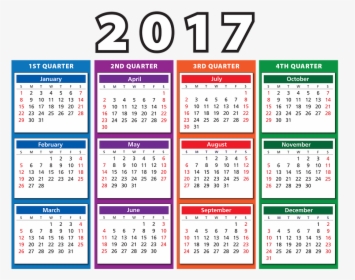 Calendar, Agenda, Schedule, Plan, 2017, Quarters, Weeks - 2017 4th Quarter Calendar, HD Png Download, Transparent PNG