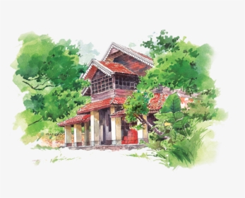 Watercolor Of A Bungalow, HD Png Download, Transparent PNG