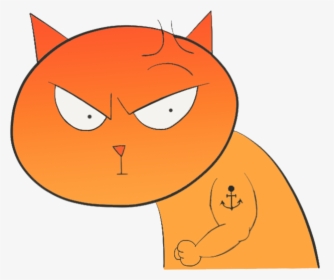 Bad Cat Emojis Messages Sticker-1 - Cartoon, HD Png Download, Transparent PNG