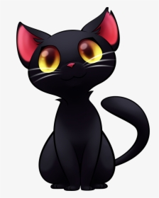 Chibi Emoji Cats Png - Cute Cartoon Black Cat, Transparent Png, Transparent PNG