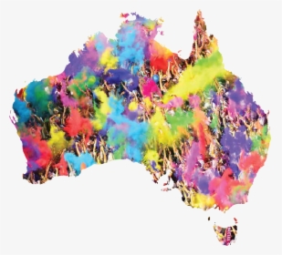 Png Australia Map Colorful, Transparent Png, Transparent PNG