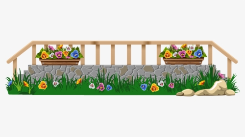 Png Royalty Free Download With Grass And Flowers Png - Flower Fence Clipart Png, Transparent Png, Transparent PNG
