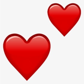 Emoji Red Hearts Png Double - Red Heart Emoji Png, Transparent Png, Transparent PNG