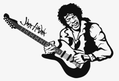 Wall Decal Sticker Guitarist Stencil - Jimi Hendrix In Vectors, HD Png Download, Transparent PNG