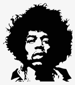Jimi Hendrix Black And White Portrait Stencil Guitarist - Jimmy Hendrix Vector, HD Png Download, Transparent PNG