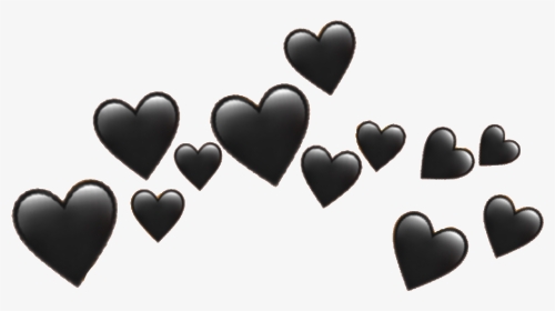 Blackheart Black Heart Heartcrown Emoji Aesthetic Tumblr - Purple Heart Emoji Transparent, HD Png Download, Transparent PNG