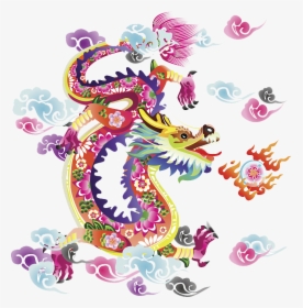 Transparent Flying Dragon Png - Chinese Dragon Pink, Png Download, Transparent PNG