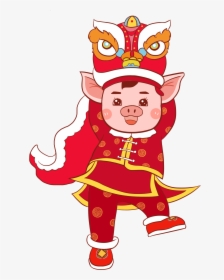 Red Festive Chinese Style Happy New Year Png And Psd - Cartoon, Transparent Png, Transparent PNG