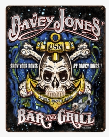 Usn Davey Jones Bar & Grill Vintage Steel Sign - Emblem, HD Png Download, Transparent PNG