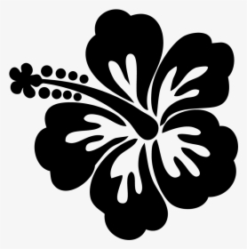 Shoeblackplant Silhouette Hawaiian Hibiscus Clip Art - Hawaiian Flower Black And White, HD Png Download, Transparent PNG