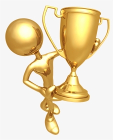 Golden Prize Cup With Gold Statue Png - Transparent Background Awards Clipart, Png Download, Transparent PNG