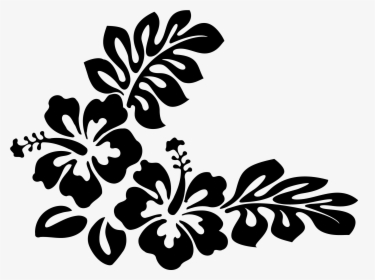 Hawaiian Flower Clip Art - Design Black And White, HD Png Download, Transparent PNG
