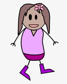Clipart - Stick Figure Girl, HD Png Download, Transparent PNG
