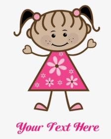 Pink Stick Figure Ethnic Girl Shower Curtain - L Love My Auntie, HD Png Download, Transparent PNG