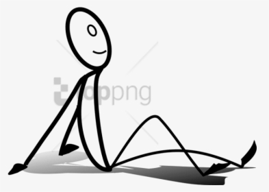 Free Png Download Sitting Stick Man Png Images Background - Stick Figure Sitting Down, Transparent Png, Transparent PNG
