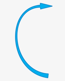 Blue Curved Arrow Png - Curved Arrow Line Clipart Blue, Transparent Png, Transparent PNG