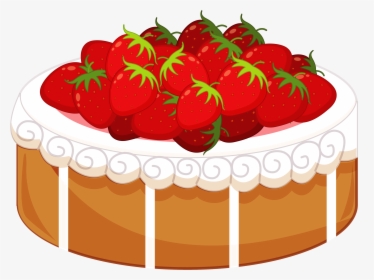 Strawberry Cake Birthday Cake Shortcake Icing Clip - Strawberry Cake Cake Clipart, HD Png Download, Transparent PNG