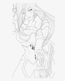 Clipart Free Katarina Of Legends Lineart By Swanartstudio - League Of Legends Lineart, HD Png Download, Transparent PNG