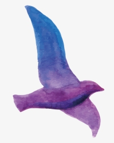Bird Watercolor Purple, HD Png Download, Transparent PNG