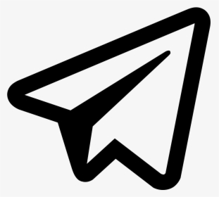 Black Shape Paper Plane Png Image - White Telegram Logo Png, Transparent Png, Transparent PNG