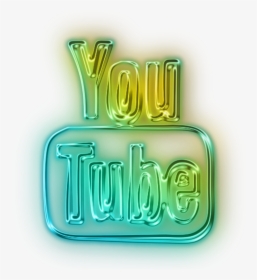 Youtube Logo 2010 Neon Led Blue Green Yellow Freetoedit - Blue Green Youtube Logo, HD Png Download, Transparent PNG
