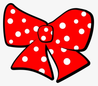 Minnie Mouse Bow Template - Red Polka Dot Bow Clipart, HD Png Download, Transparent PNG