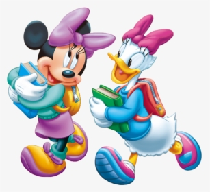 Minnie Daisy Together Clipart - Mickey Mouse In School, HD Png Download, Transparent PNG