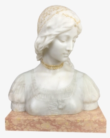 Antique Neo-classical Sculptural Young Woman Bust On - Woman Sculpture Bust Png, Transparent Png, Transparent PNG
