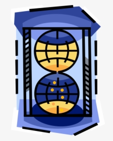 Vector Illustration Of Globe Hourglass Or Sandglass,, HD Png Download, Transparent PNG