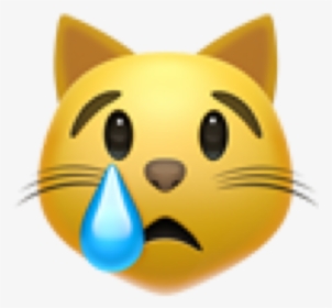 #emoji #emojicat #cat #smiley #smail #cry #crying #tear - Crying Cat Face Emoji, HD Png Download, Transparent PNG